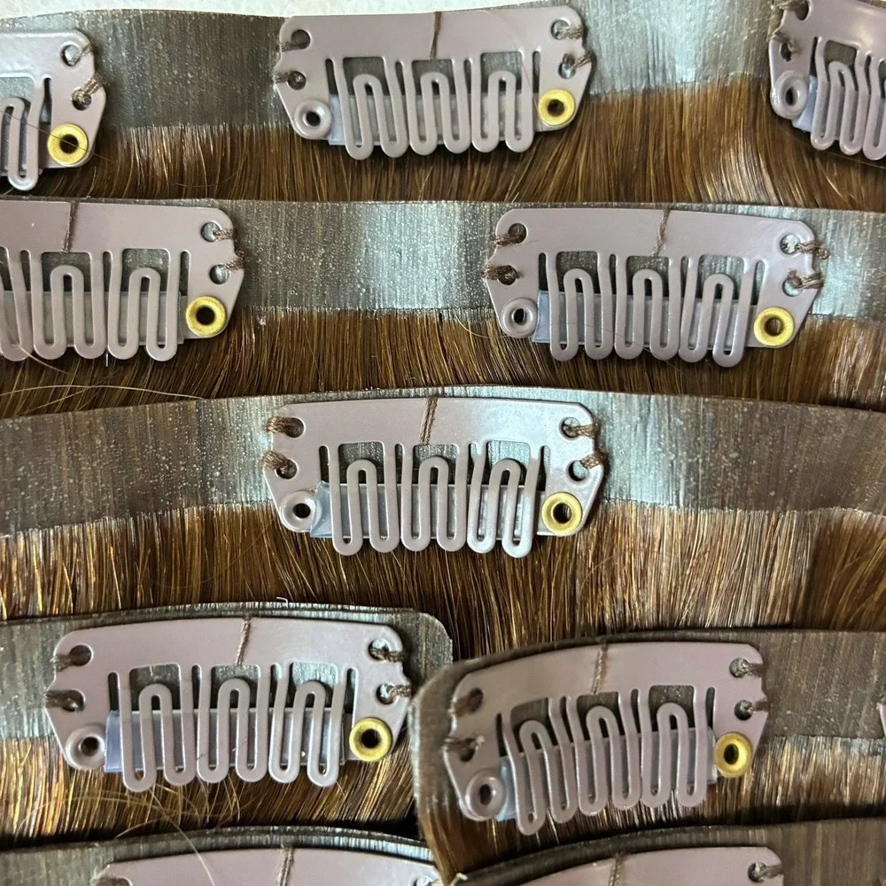 Glam Seamless Invisi-Clip Hair Extensions Rooted #6/1001 7 Wefts 16